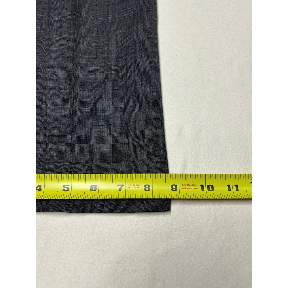Banana Republic Classic Fit Grey Glen Plaid Wool Blend Dress Pants 33/34 Mens